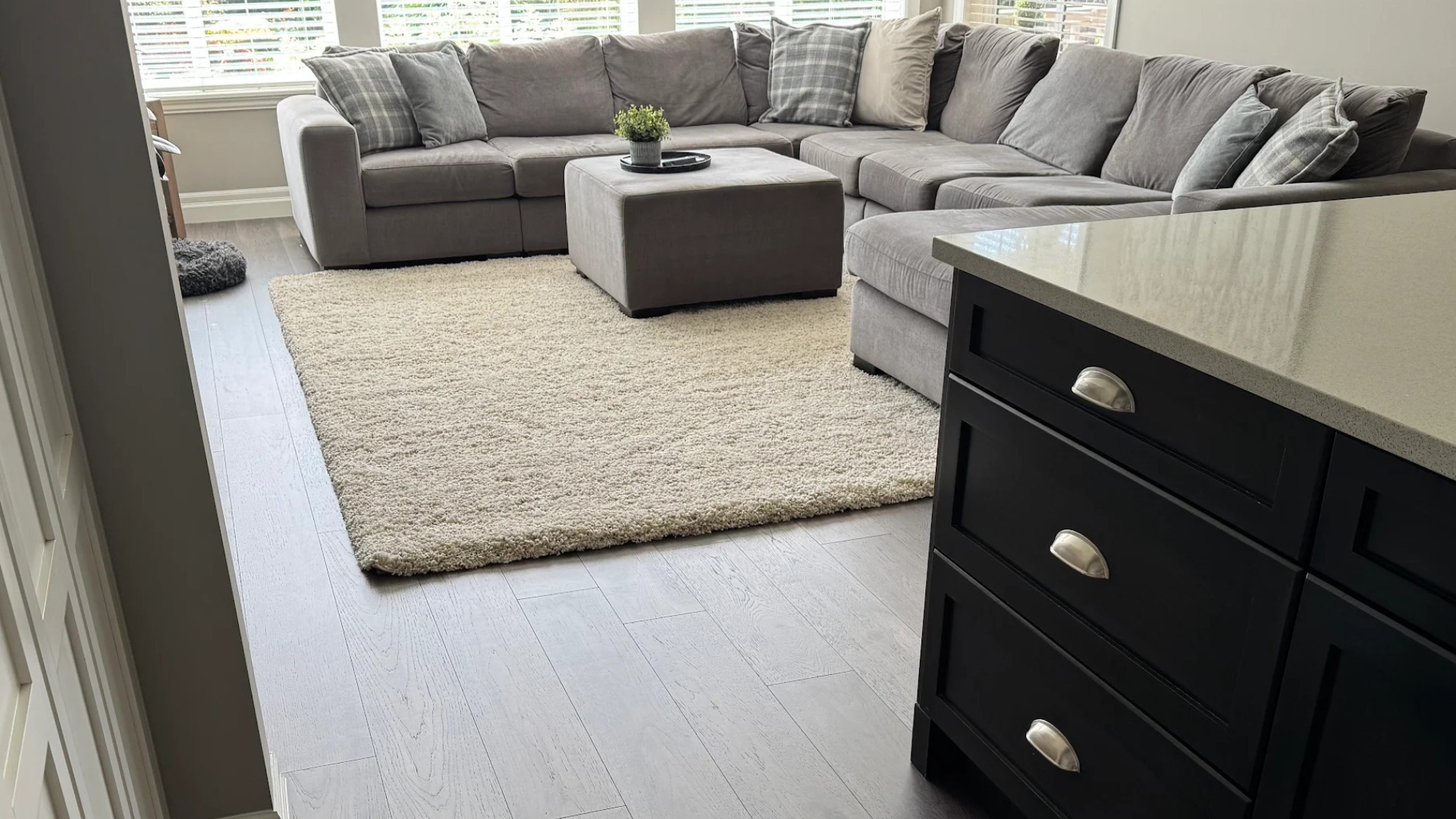 Professional flooring installation with luxury vinyl plank in Chilliwack BC open concept home